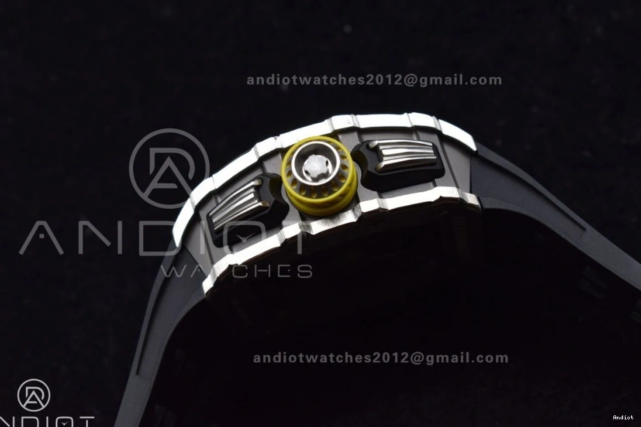 V3 Best KVF Crystal RM011 Black on Edition Chrono Black SS A7750 Dial 1:1 Strap Rubber 0901